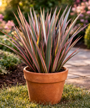 Alternative view of Phormium - Len Nowozelandzki Rainbow Queen